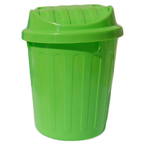 Much2Fun Mini Trash Can with Lid for Desktop (2 Pack) Teal and Green