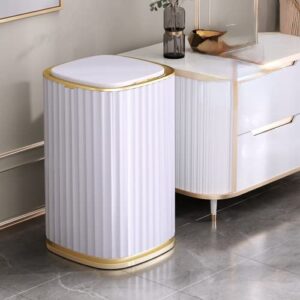 smart sensor garbage bin kitchen bathroom toilet trash can best automatic induction waterproof bin with lid 10/15l (15l gold)