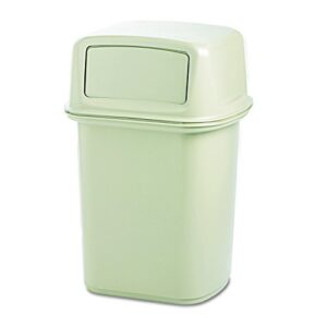rubbermaid commercial structural foam 45-gallon ranger fire-safe trash can, square, beige