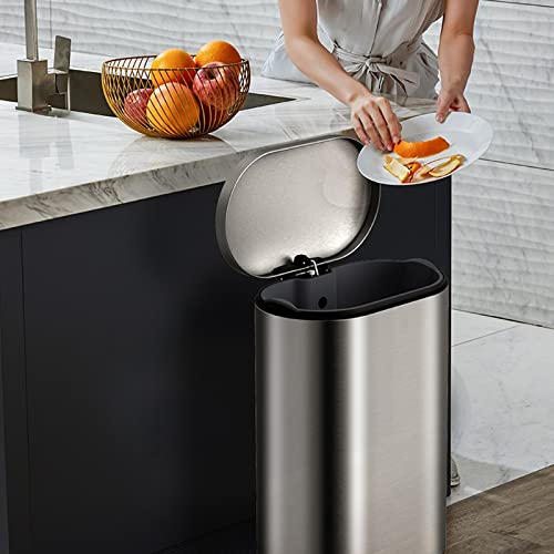 YUEYOULII Indoor Trash Can Indoor Trash Cans Kitchen Double-Layered Trash Cans Ladder Stainless Steel with Lid Trash Cans Large Trash Cans Can Be Sorted and Sorted Junk Box (Color : Gold, Size : 30L)