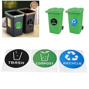 Trash Can Sticker Compost Sticker Compost Sticker Decal Trash Label Round Recycle Trash Trash Sticker 60Pcs/Set Waste Bins for Trash Cans