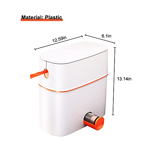 WAYUTO Automatic Packaging Trash Can Nordic Waste Basket Push Top Trash Can with Lid Modern Square Trash Bin for Kitchen Bathroom Living Room Trash Can