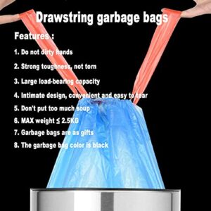 Pinelaxy 1pc Hanging Self-Adhesive Trash Bag Holder with Lid, with 3 Roll Drawstring Garbage Bags Set, Portable Cupboard Door Back Waste Bin Rack Storage (Self-Adhesive)