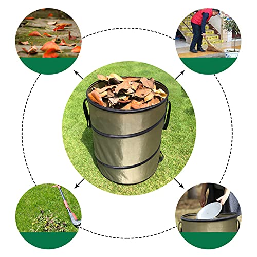 TraveTR TraveT Heavy Duty Garden Bin Pop Up Camp Trash Can for Garbage Litter Storage Collection Armygreen