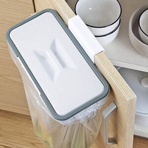 SUGN Practical Drawer Cabinet Door Rubbish Can Trash Bin Trash Rack Garbage Bag Holder Hanging Basket Storage Organizer(White)