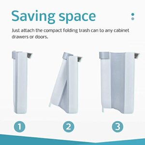 Folding Hanging Trash Can, Collapsible Garbage Bin for Car/Bedroom/Bathroom/Camp, Plastic,Foldable Trash Bin