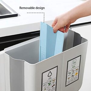 Folding Hanging Trash Can, Collapsible Garbage Bin for Car/Bedroom/Bathroom/Camp, Plastic,Foldable Trash Bin