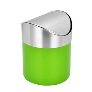 carduran Mini Trash Can Stainless Steel Household Living Room Bedroom with Shake Lid Office Creative Desktop Storage Trash Can - Silver