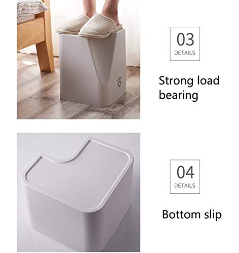 Kitchen Trash Can Stacked Sorting Trash Bin Recycling Bin Household Dry and Wet Separation Waste Bin Rubbish Bin for Living Room, Office, Bedroom, Bathroom, Kitchen (Grey, Large)