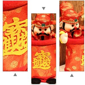 PRETYZOOM Chinese New Year Decorations, God of Wealth Ornaments Countertop Candy Bag Trash Can Trash Bin Desktop Container Pen Holder Chinese Spring Festival Decorations