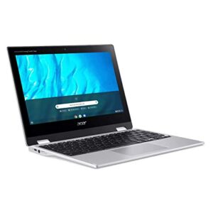 2021 Newest Acer Chromebook Spin 311 Convertible Laptop, MediaTek 8-Core Processor, 11.6" HD Touch, 4GB LPDDR4, 32GB eMMC, Gigabit Wi-Fi 5, Bluetooth 5.0, Google Chrome, Silver + Oydisen Cloth