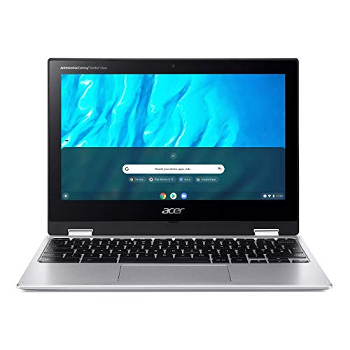 2021 Newest Acer Chromebook Spin 311 Convertible Laptop, MediaTek 8-Core Processor, 11.6" HD Touch, 4GB LPDDR4, 32GB eMMC, Gigabit Wi-Fi 5, Bluetooth 5.0, Google Chrome, Silver + Oydisen Cloth