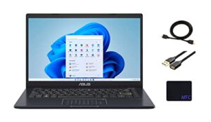 asus 14″ laptop, intel celeron n4020 processor, 4gb ddr4 ram, 64gb emmc, numberpad, windows 11 home, star black, with mtc pc accessories
