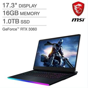 MSI GE76 Raider 17.3" 144HZ, 14cores 12th i7-12700H GeForce RTX3060 MUX, 140W TGP, Thunderbolt 4, RGB KB, WiFi 6, w/HDMI (16GB RAM | 1TB PCIe SSD)