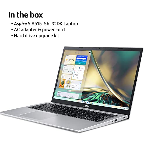 Acer Aspire 5 A515-56-32DK Slim Laptop - 15.6" Full HD IPS Display - 11th Gen Intel i3-1115G4 Dual Core Processor - 4GB DDR4 - 128GB NVMe SSD - WiFi 6 - Amazon Alexa - Windows 11 Home in S mode.