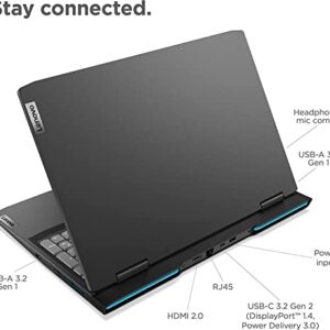 Lenovo IdeaPad 3 Gaming Laptop, NVIDIA GeForce RTX 3050, AMD Ryzen 5 6600H(Beat i7-11700) , 16GB DDR5 RAM, 512GB SSD, 15.6 Inch FHD Display, Wi-Fi, Windows 11 Home, Bundle with JAWFOAL