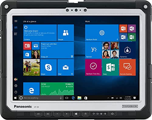 Toughbook Panasonic CF-33, Intel i5-7300U, 12" QHD Touch-Digitizer, 16GB RAM, 512GB SSD, Infrared Webcam, GPS, 4G LTE, 2D Barcode Reader, Fingerprint Reader, Premium Keyboard, Win 10 Pro (Renewed)