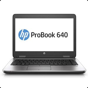 hp probook 640 g2 laptop, 14-inch hd display, intel core i5-6300u up to 3.0ghz, 8gb ram, 256gb nvme ssd, display port, wi-fi, bluetooth, windows 10 pro (renewed)