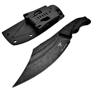 tactical knife hunting knife survival knife d2 clip point blade g10 handle kydex sheath molle clip fixed blade knives camping accessories camping gear survival kit survival gear and equipment tactical gear hunting gear edc knife edc gear 40161 (stonewash