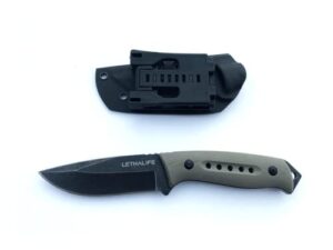 lethalife tactical fixed blade hunting knife – full tang, coyote brown