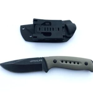 LETHALIFE Tactical Fixed Blade Hunting Knife - Full Tang, Coyote Brown