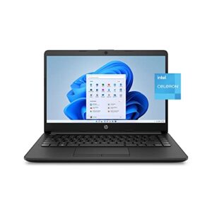 HP Stream Laptop, 14" HD Display, Intel Celeron N4120 Processor, 8GB Memory, 128GB Storage (64GB eMMC + 64GB Card), Webcam, HDMI, Wi-Fi, USB-C, Windows 11 Home, Jet Black, JVQ MP