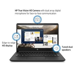 HP Stream Laptop, 14" HD Display, Intel Celeron N4120 Processor, 8GB Memory, 128GB Storage (64GB eMMC + 64GB Card), Webcam, HDMI, Wi-Fi, USB-C, Windows 11 Home, Jet Black, JVQ MP