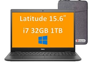 dell latitude 3000 3510 15.6″ full hd fhd (1920×1080) business laptop (intel quad-core i7-10510u, 32gb ram, 1tb ssd) type-c(support displayport and power delivery), hdmi, webcam, windows 10 pro