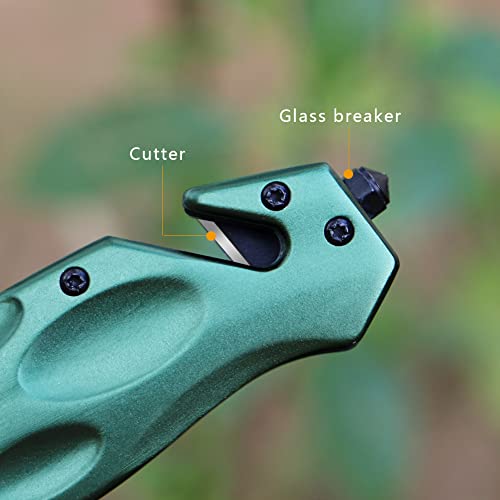 PHOELUXE Pocket Folding Knife –EDC Knife,Tactical Knife,Hunting Knife.Green Aluminum Handle 3Cr13Mov Blade.Thumb stud Assisted Opening Knifes with Liner Lock,Rope Cutter,Glass Breaker and Pocketclip.Good for Camping,Hiking,Indoor and Outdoor.