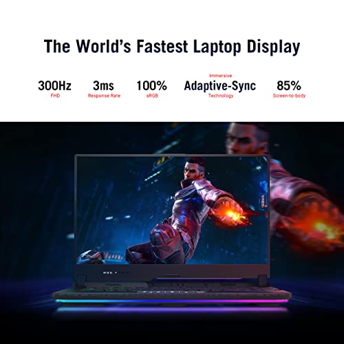 ASUS ROG Strix Scar 15 Gaming Laptop, 15.6" 300Hz IPS Type FHD Display, NVIDIA GeForce RTX 3080, AMD Ryzen 9 5900HX, 16GB DDR4, 1TB SSD, Opti-Mechanical Per-Key RGB Keyboard, Windows 11, G533QS-DS94