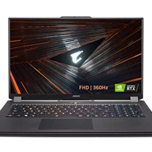 GIGABYTE AORUS 17 YE5: 17.3" FHD 1920x1080 IPS-Level Display, Intel Core i7-12700H, NVIDIA GeForce RTX 3080 Ti Laptop GPU 16GB GDDR6, 32GB DDR5 RAM, 1TB SSD, Win11 Home (AORUS 17 YE5-74US544SH)