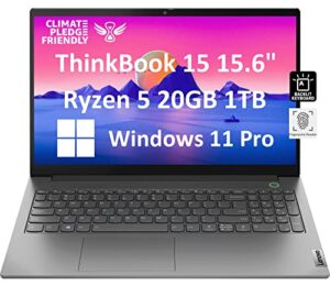 lenovo thinkbook 15 gen 3 15.6″ fhd (20gb ddr4 ram, 1tb pcie ssd, amd 6-core ryzen 5 5500u (beat i7-1165g7), anti-glare, webcam) business laptop, backlit keyboard, fingerprint, type-c, win 11 pro