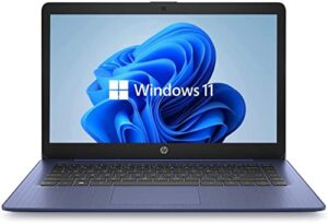 hp newest 14″ hd laptop, windows 11, intel celeron dual-core processor up to 2.60ghz, 4gb ram, 64gb ssd, webcam, dale pink(renewed) (dale blue)