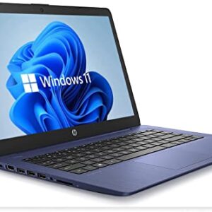 HP Newest 14" HD Laptop, Windows 11, Intel Celeron Dual-Core Processor Up to 2.60GHz, 4GB RAM, 64GB SSD, Webcam, Dale Pink(Renewed) (Dale Blue)