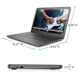 2022 HP Chromebook 14" HD Touchscreen Laptop Computer, Intel Celeron N3350 Dual-core Processor, 4GB RAM, 32GB eMMC, HD Webcam, Intel HD Graphics 500, USB-C, Chrome OS, Gray, 32GB SnowBell USB Card