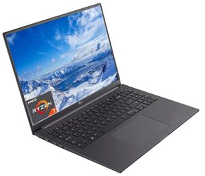 lg 2023 ultrapc thin slim lightweight laptop, 16 inch wuxga 1920×1200 anti-glare ips display, ryzen 7 5825u 8cores up to 4.5ghz, 16gb ram 1tb ssd, amd radeon, win11, gray +cue accessories