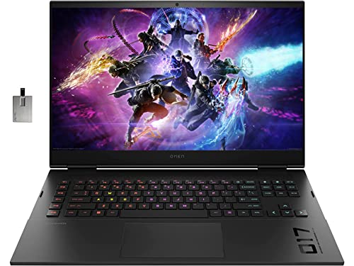 HP 2022 OMEN 17.3" 165Hz Gaming Laptop, Intel 12th Core i7-12700H, 32GB DDR5 RAM, 1TB PCIe SSD, NVIDIA GeForce RTX 3070Ti, RGB Backlit Keyboard, Windows 11, Shadow Black, w/ 32GB USB Business Card