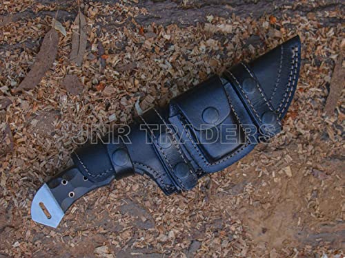 JNR Traders Handmade Tracker knife with sheath belt tracker knife Horizontal carry tracker knife full tang fixed blade Hunting knife edc tracker knife