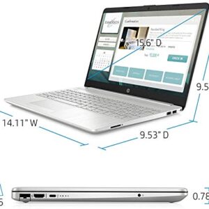 2021 HP 15.6" HD Laptop Computer PC, Intel Core i3-10110U (Beats i5-7200U), 8GB RAM, 256GB SSD, USB-C, WiFi, RJ45, HDMI, HD Webcam, Bluetooth, Windows 10 S, Silver, Fairywren Card