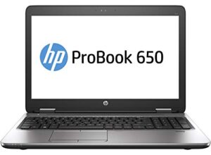 hp probook 650-g2 business notebook intel core i7-6600u, 8gb, 256gb ssd, dvdrw, wifi+bluetooth, backlit-keyboard, webcam, 15.6-inch fullhd, windows 10 pro-64 (renewed)