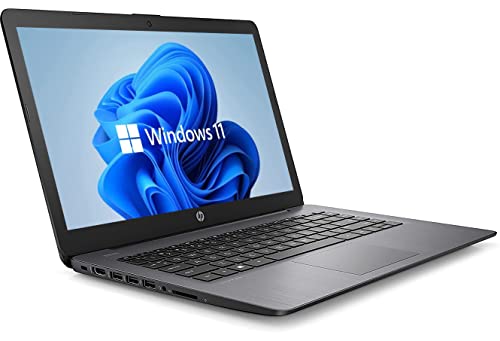Newest HP 14" HD Laptop, Windows 11, Intel Celeron Dual-Core Processor Up to 2.60GHz, 4GB RAM, 64GB SSD, Webcam, Dale Pink(Renewed) (Dale Black)