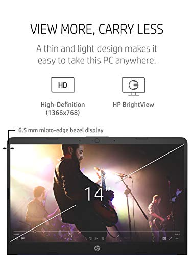 HP 14 Laptop, AMD 3020e, 4 GB RAM, 64 GB eMMC Storage, 14-inch HD Display, Windows 10 Home in S Mode, Long Battery Life, Microsoft 365, (14-fq0070nr, 2020)