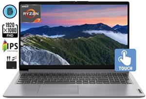 lenovo 2022 newest ideapad laptop 15.6″ fhd ips touchscreen, 8-core amd ryzen 7 5700u (upto 4.3ghz, beat i7-1180g7), 16gb ram, 1tb ssd, fingerprint reader, wifi 6, long battery, win 11+marxsolcables