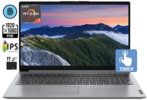 Lenovo 2022 Newest IdeaPad Laptop 15.6" FHD IPS Touchscreen, 8-Core AMD Ryzen 7 5700U (Upto 4.3GHz, Beat i7-1180G7), 16GB RAM, 1TB SSD, Fingerprint Reader, WiFi 6, Long Battery, Win 11+MarxsolCables