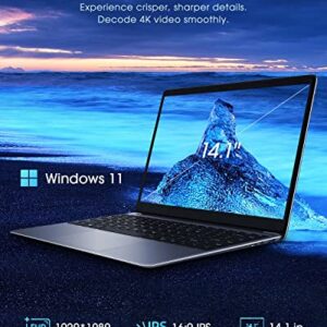 CHUWI HeroBook Pro 14.1'' Laptop, 8GB RAM 256GB SSD, Windows 11 Laptop, 1TB SSD Expand, Intel Celeron N4020(up to 2.8GHz), 2K FHD IPS Display, Ultra Slim, Mini-HDMI, 5G WiFi, BT4.2, Webcam,TF Card