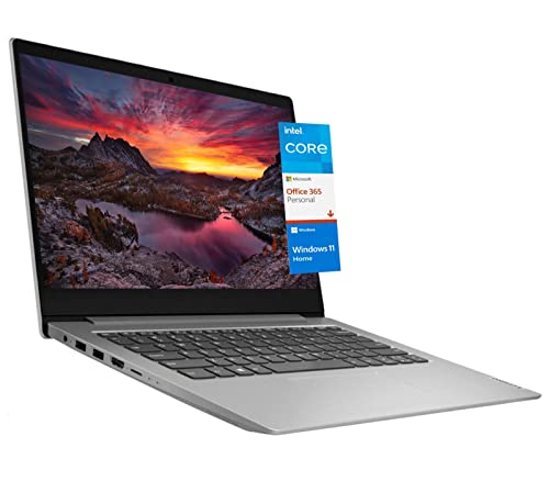 Lenovo 2023 Newest Ideapad 14 Inch Student Laptop, Intel Pentium Silver N5030 4-Core, up to 3.1 GHz, 4GB RAM, 256GB Storage, 1 Year Office 365, WIFI6, Webcam, Bluetooth, Windows 11