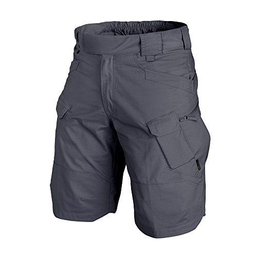 Helikon-Tex Urban (UTK) Tactical Shorts for Men - Lightweight & Breathable Cargo Shorts for Tactical, Military, Police, Hiking, & Hunting (Shadow Grey Polycotton Ripstop W38, L11)