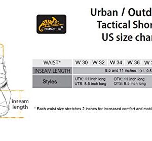 Helikon-Tex Urban (UTK) Tactical Shorts for Men - Lightweight & Breathable Cargo Shorts for Tactical, Military, Police, Hiking, & Hunting (Shadow Grey Polycotton Ripstop W38, L11)