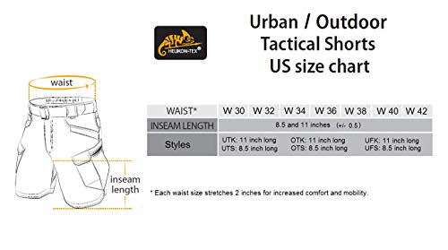 Helikon-Tex Urban (UTK) Tactical Shorts for Men - Lightweight & Breathable Cargo Shorts for Tactical, Military, Police, Hiking, & Hunting (Shadow Grey Polycotton Ripstop W38, L11)