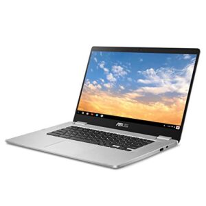 ASUS Chromebook C523, 15.6" FHD NanoEdge-Display with 180 Degree-Hinge, Intel Celeron N3350-Processor, 4GB LPDDR4-RAM, 64GB Storage, Chrome OS, Silver, Laptop-Sleeve Protector, C523NA-IH44F